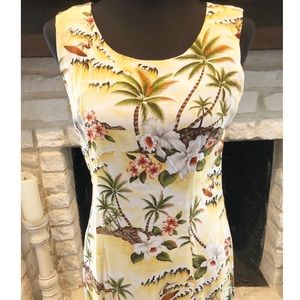 1990s Hawaiian Dress, Surfer Novelty Graphic Kitschy Print, SZ 10, Medium